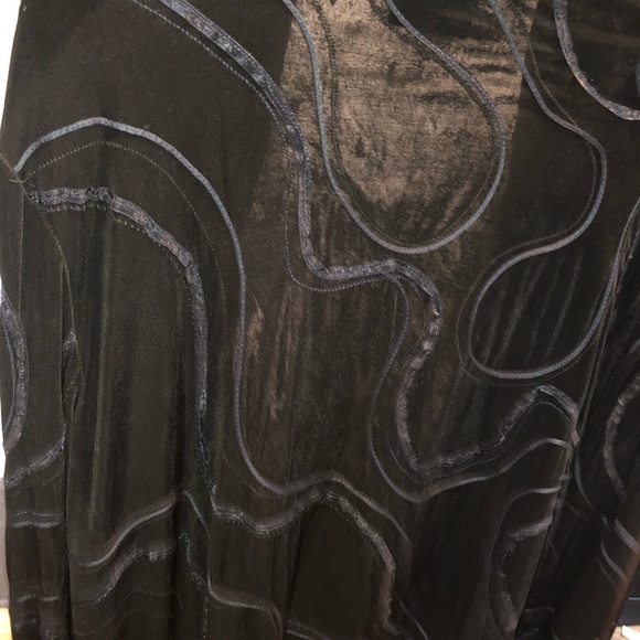 CHICO’S TRAVELS Large navy 2 PC long sleeve tie at waist top matching camisole - Picture 8 of 16